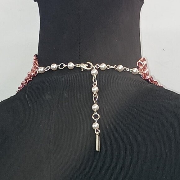 Ferrara Whiting and Davis Metallic Peach Ring Mesh Cowl - Picture 3 of 3